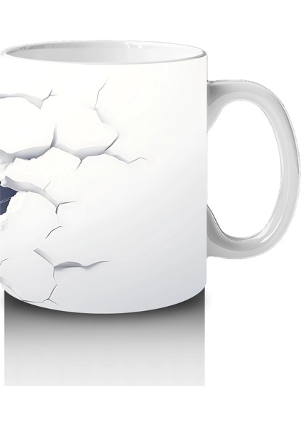 Çatlak Duvardan Bakan Sevimli Beyaz Tavşan – Baskılı Kahve Kupası fırsatları