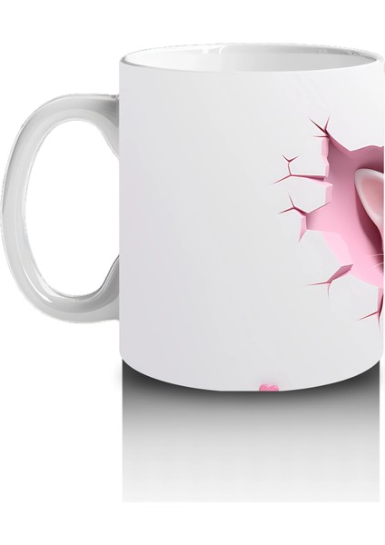 Kalpli Duvar Arasında Aşık Kedi Çifti - Baskılı Kahve Kupası fiyatları