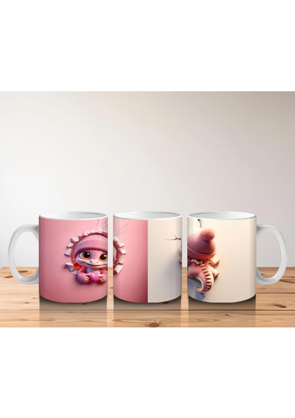 Gülümseyen Sevimli Kız Maskot ve Atkılı Şapkalı Figür – Baskılı Kahve Kupası indirimleri