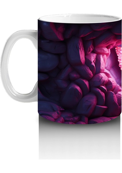 Kalpli Siyah Taşlar Üzerinde Pembe Kelebek – Baskılı Kahve Kupası fiyatları