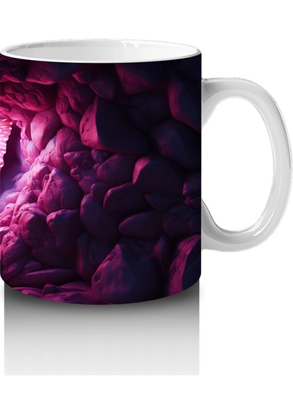 Kalpli Siyah Taşlar Üzerinde Pembe Kelebek – Baskılı Kahve Kupası fırsatları