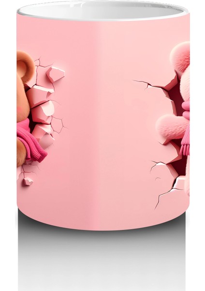 Tatlı Ayıcık Maskot ve Arka Görünümü – Baskılı Kahve Kupası modelleri