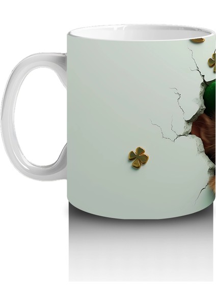 St. Patrick Şapkalı Gülümseyen Maymun – Baskılı Kahve Kupası fiyatları