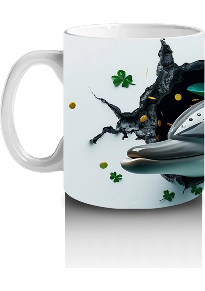 St. Patrick Şapkalı Neşeli Yunus – Baskılı Kahve Kupası fiyatları