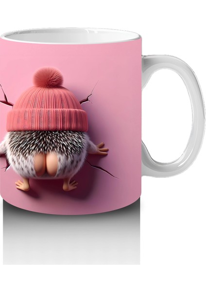 Pembe Fon Üzerinde Bereli Sevimli Ayıcık Tasarımı - Baskılı Kahve Kupası fırsatları