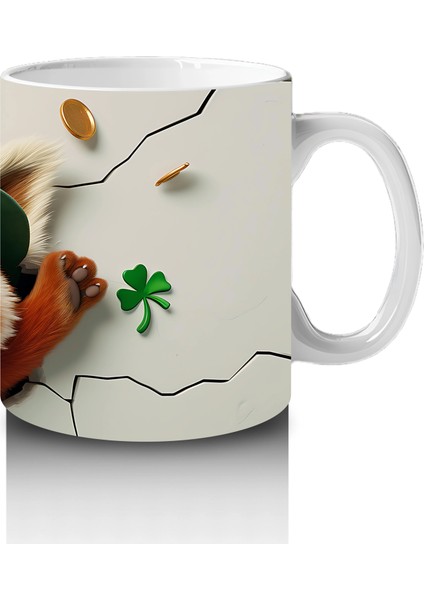 Şanslı Tilki ve Yonca Temalı - Baskılı Kahve Kupası fırsatları