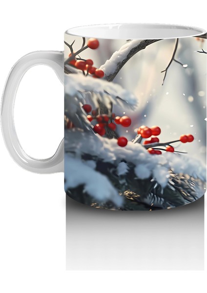 Karlı Dallarda Neşeli Kırmızı Kardinal – Baskılı Kupa Bardak fiyatları