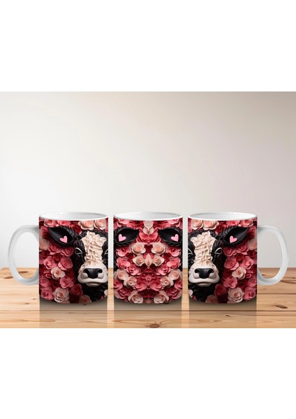Pembe Çiçek Bahçesinde Bakan Siyah Beyaz Inek – Baskılı Kahve Kupası indirimleri
