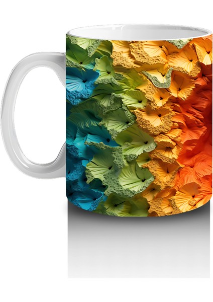 Renkli Rölyef Dokuda Soluk Turuncu Kelebek – Baskılı Kahve Kupası fiyatları