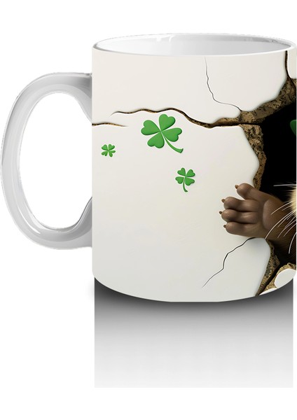 Yonca Desenli Şapkalı Fare – Baskılı Kahve Kupası fiyatları