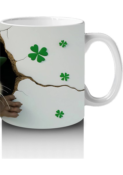 Yonca Desenli Şapkalı Fare – Baskılı Kahve Kupası fırsatları