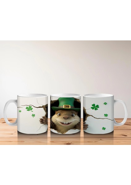 Yonca Desenli Şapkalı Fare – Baskılı Kahve Kupası indirimleri