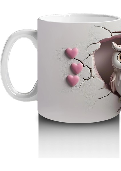 Kalpli Çatlakta Aşk Dolu Baykuş Çifti – Baskılı Kahve Kupası fiyatları