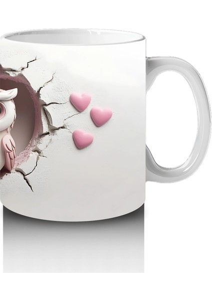 Kalpli Çatlakta Aşk Dolu Baykuş Çifti – Baskılı Kahve Kupası fırsatları