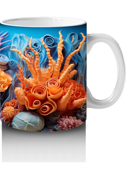 Sualtı Dünyasında Renkli Mercanlar ve Balıklar – Baskılı Kahve Kupası fırsatları