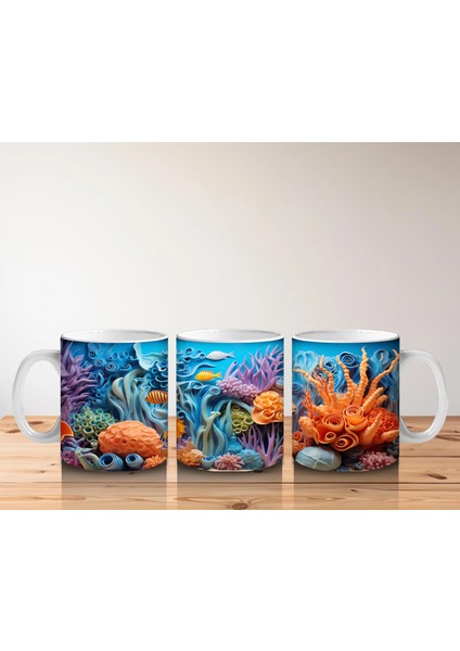 Sualtı Dünyasında Renkli Mercanlar ve Balıklar – Baskılı Kahve Kupası indirimleri
