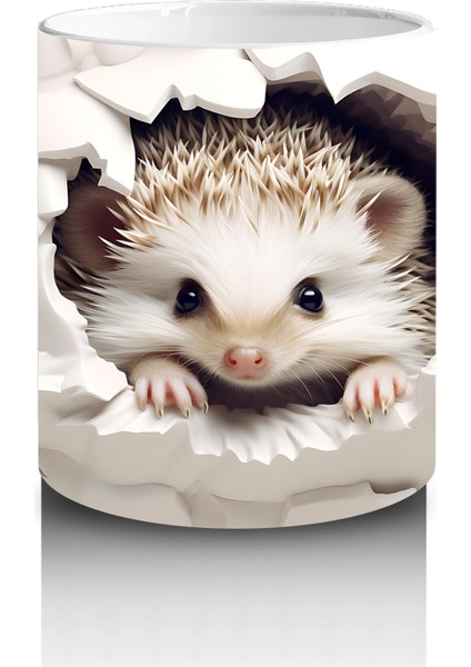 Beyaz Çiçekli Arka Planda Sevimli Tilki – Baskılı Kahve Kupası modelleri