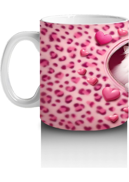 Kalp Şeklindeki Çatlakta Iki Sevimli Kedi – Baskılı Kahve Kupası fiyatları