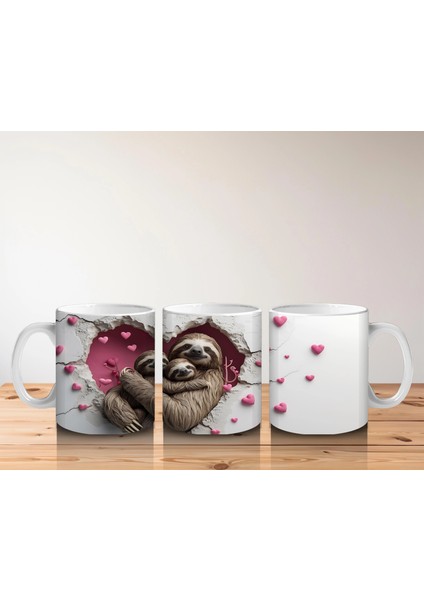 Kalp Tutan Şapkalı Sevimli Tembel Hayvan – Baskılı Kahve Kupası indirimleri