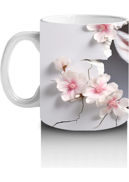 Pembe Çiçekler Arasında Bakan Sevimli Geyik – Baskılı Kahve Kupası fiyatları