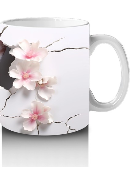 Pembe Çiçekler Arasında Bakan Sevimli Geyik – Baskılı Kahve Kupası fırsatları