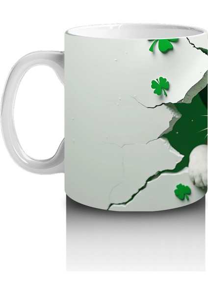 Yonca Yapraklarıyla Çevrili Sevimli Bulldog – Baskılı Kahve Kupası fiyatları