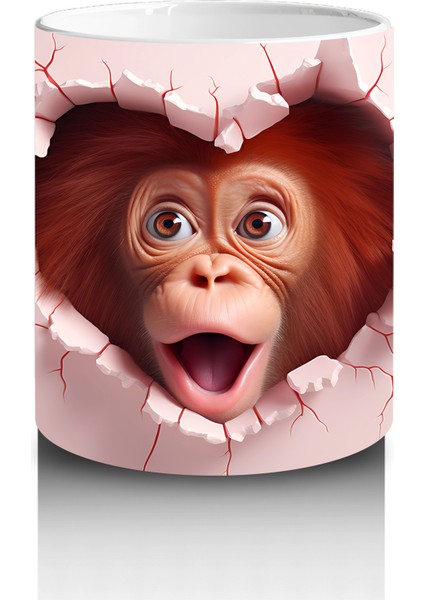 Kırık Duvar Arasından Bizi Izleyen Maymun – Baskılı Kahve Kupası modelleri