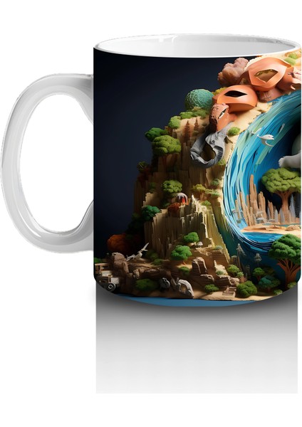 Masalsı Mantar Evreni ve Renkli Dünya – Baskılı Kahve Kupası fiyatları