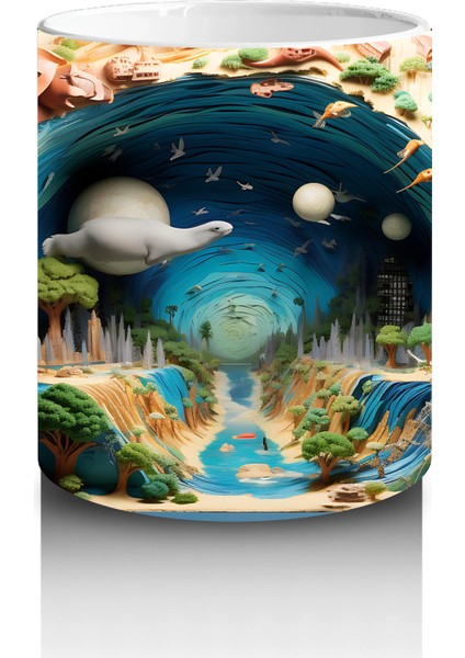 Masalsı Mantar Evreni ve Renkli Dünya – Baskılı Kahve Kupası modelleri