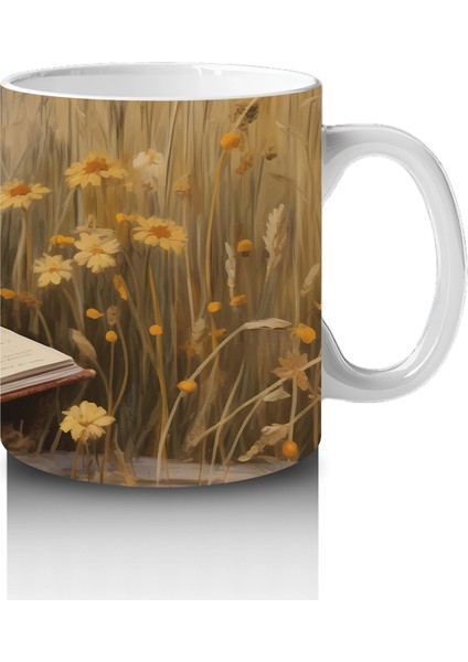 Açık Kitap Üzerinde Oturan Gözlüklü Yavru Köpek – Baskılı Kahve Kupası fırsatları