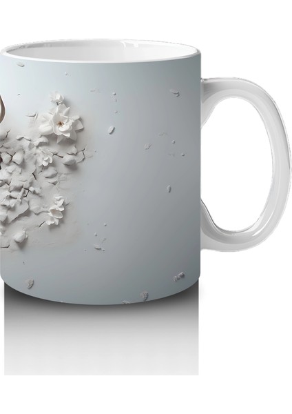 Minimal Gri Tonlarda Çatlakta Beliren Geyik – Baskılı Kahve Kupası fırsatları