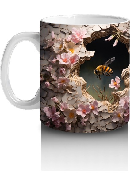 Çiçekli Takılarla Süslenmiş Gotik Inek Illüstrasyonu – Baskılı Kahve Kupası fiyatları