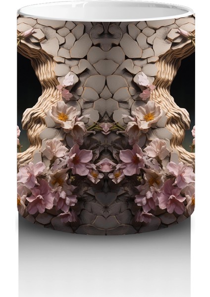 Çiçekli Takılarla Süslenmiş Gotik Inek Illüstrasyonu – Baskılı Kahve Kupası modelleri