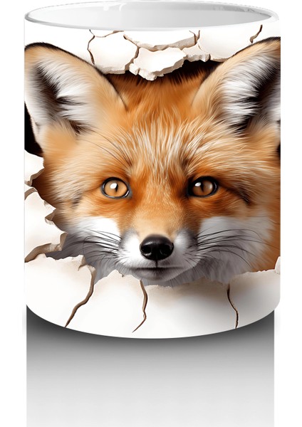 Çatlak Arasından Bakan Kızıl Tilki – Baskılı Kahve Kupası modelleri