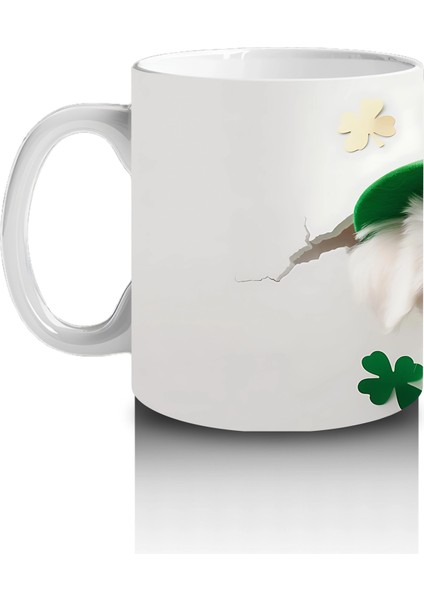St. Patrick Şapkalı Çatlakta Sevimli Yavru Köpek – Baskılı Kahve Kupası fiyatları