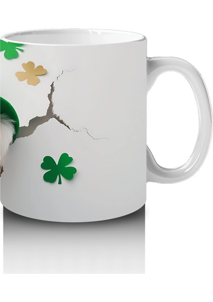St. Patrick Şapkalı Çatlakta Sevimli Yavru Köpek – Baskılı Kahve Kupası fırsatları