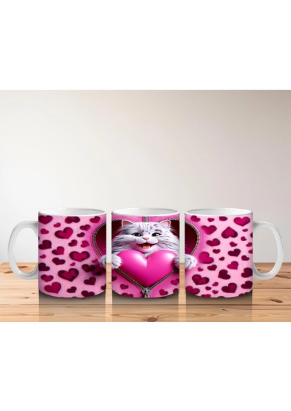 Kalpli Yastığa Sarılmış Gri Kedi – Baskılı Kahve Kupası indirimleri