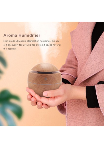 USB Aroma Nemlendirici Uçucu Yağ Difüzörü Ultrasonik Soğuk Buharlı Nemlendirici Hava Temizleme Cihazı Ofis Için 7 Renk Değişimi LED Gece Lambası Ev: Açık Ahşap (Yurt Dışından) modelleri