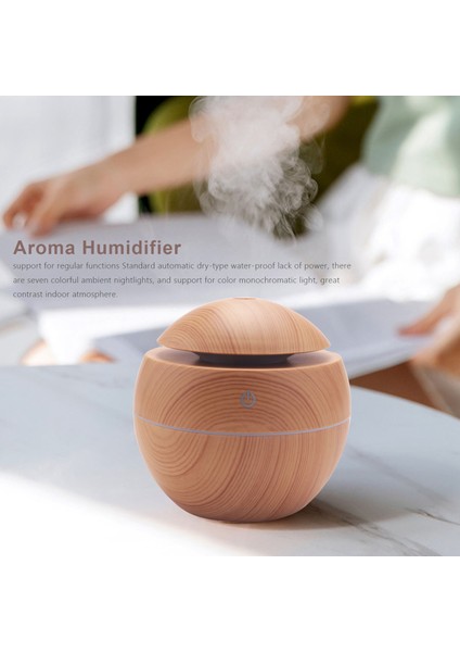 USB Aroma Nemlendirici Uçucu Yağ Difüzörü Ultrasonik Soğuk Buharlı Nemlendirici Hava Temizleme Cihazı Ofis Için 7 Renk Değişimi LED Gece Lambası Ev: Açık Ahşap (Yurt Dışından) fırsatları