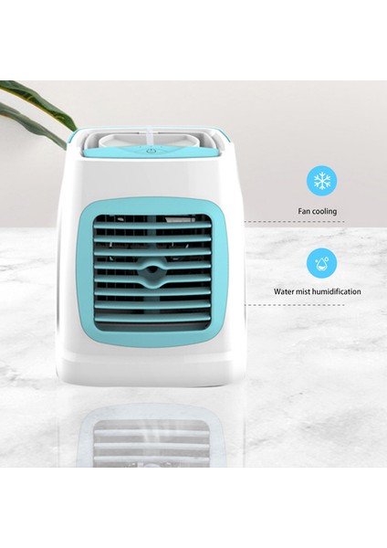 Mini Taşınabilir Soğutma Fanı USB Sprey Fan Hava Kişisel Uzay Soğutucu Ofis Odası Için Hava Soğutma Fanı, Mavi (Yurt Dışından)