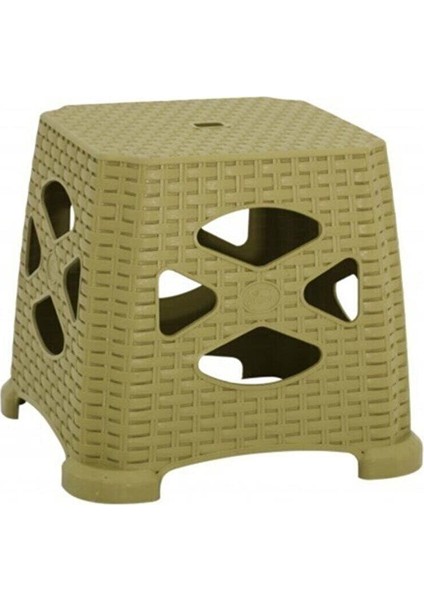 Sağlam Plastik Elit Rattan Küçük Tabure Çölbeji