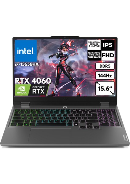 Loq 15IRX9 I7-13650HX 64 GB 2 Tbssd 8gb RTX4060 15.6" 144 Hz Fhd Windows 11 Pro Taşınabilir Bilgisayar 83DV011ETRAT89