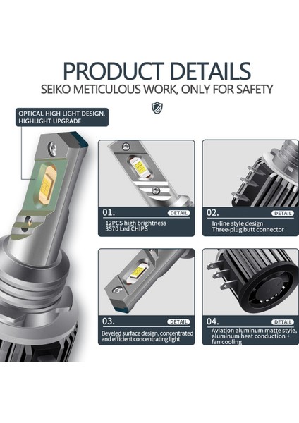 H15 LED Gündüz Farları Araba Far 20000LM 80 W Bmw-/mercedes GLK/A180/AUDI-Q7 A6 A3/golf 6 7 (Yurt Dışından) fırsatları