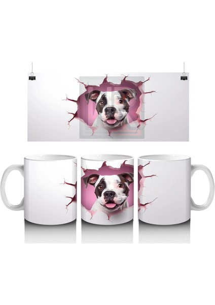 Gül Bahçesinden Bakan Sevimli Köpek – Baskılı Kahve Kupası