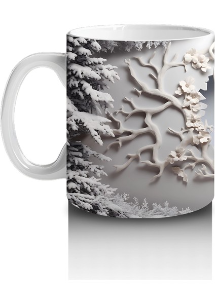 Kış Manzarasında Çatlak Duvardan Bakan Geyik – Baskılı Kahve Kupası fiyatları