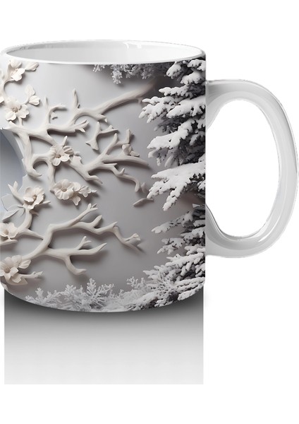 Kış Manzarasında Çatlak Duvardan Bakan Geyik – Baskılı Kahve Kupası fırsatları