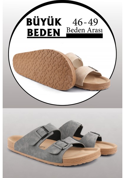 Gri Renk Anatomik Taban Erkek Terlik (Büyük Beden 46-49) fiyatları