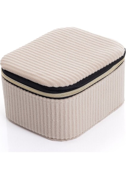 Kare Çift Bölmeli Kadife Takı Organizer, Ekru, 11,5x9,5x6 cm fiyatları