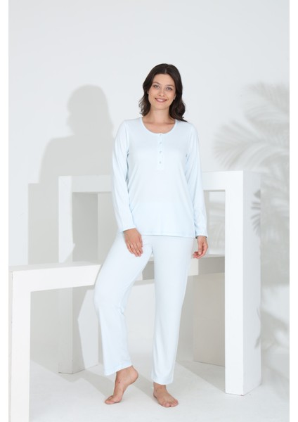 Bambu Uzun Kol Hamile Lohusa Pijama Takımı 30270-30273