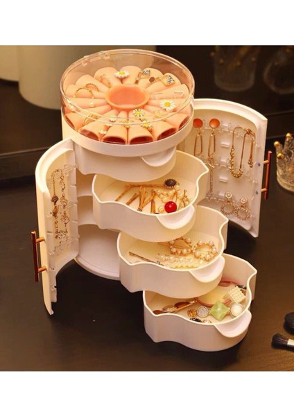 Şık Bej Çekmeceli Kapaklı Takı Düzenleyici Organizer modelleri